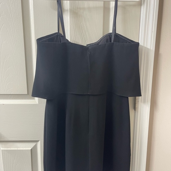 BCBG Max Azria Sz 10 Cocktail Mini Dress Kate Black Strapless Split Neck Lined - Picture 4 of 5